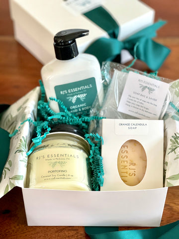 Gift Set of Bar Soap, Lotion and Candle